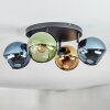 Koyoto Plafondlamp, Kogellampje Blauw, Goud, Groen, 4-lichts
