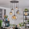 Koyoto Hanglamp, Kogellampje, Hanglamp 45 cm Amber, Duidelijk, Rookkleurig, 5-lichts