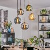 Koyoto Hanglamp, Kogellampje, Hanglamp Goud, Zwart, 5-lichts
