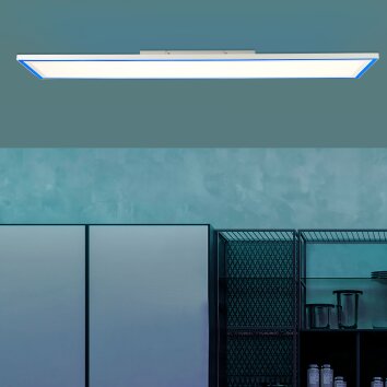 Briljante lampen Ladoga Plafondlamp, Paneel LED Wit, 1-licht, Afstandsbediening, Kleurwisselaar