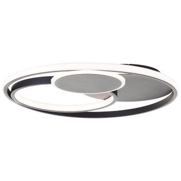 Briljante lampen Runda Plafondlamp LED Zwart, 1-licht, Afstandsbediening