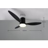 Reality mit Plafondventilator met verlichting LED Zwart, 1-licht, Afstandsbediening