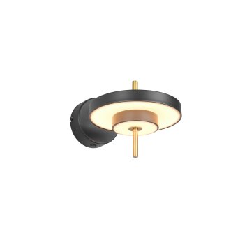 Trio verlichting KEATON Wandlamp LED Zwart-Goud, 1-licht