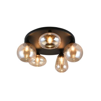 Trio verlichting Lumina Plafondlamp Zwart, 5-lichts