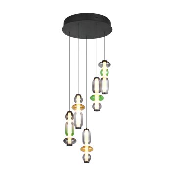 Trio verlichting Minerva Hanglamp LED Kleurrijk, 5-lichts