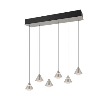 Trio verlichting Romeo Hanglamp LED Nikkel mat, 6-lichts