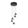 Trio verlichting Romeo Hanglamp LED Zwart, 5-lichts