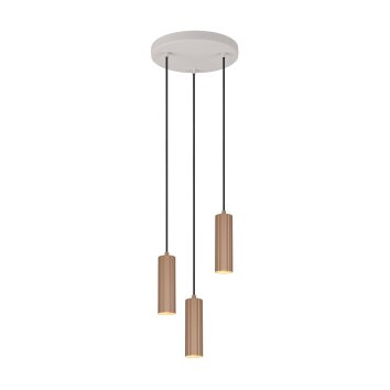 Trio verlichting Soka Hanglamp Bruin, 3-lichts