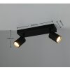 Trio verlichting Soka Plafondspot Zwart, 2-lichts