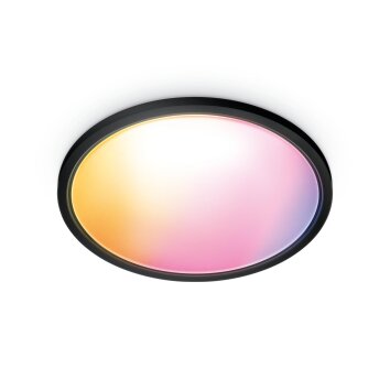 Philips verlichting SuperSlim Plafondlamp LED Zwart, 1-licht, Kleurwisselaar