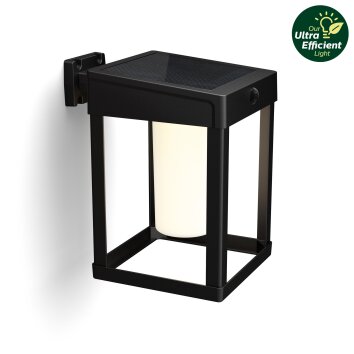 Philips verlichting Camill Wandlamp LED Zwart, 1-licht, Bewegingsmelder