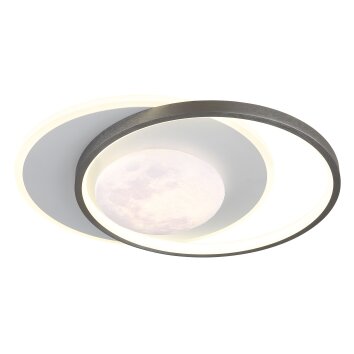 Globo Moon Plafondlamp LED Grijs, Zwart, 1-licht