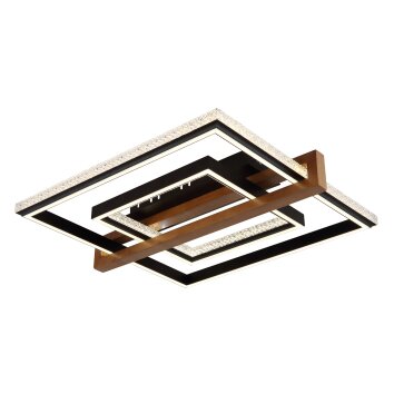 Globo Deloris Plafondlamp LED Donkerbruin, Zwart, 1-licht, Afstandsbediening