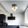 Globo Brokana Plafondlamp Chroom, Zwart, 3-lichts
