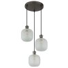 Globo Brokana Hanglamp Chroom, Zwart, 3-lichts