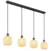 Globo Brokana Hanglamp Chroom, Zwart, 4-lichts