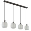 Globo Brokana Hanglamp Chroom, Zwart, 4-lichts