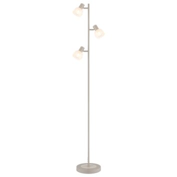 Globo Planta Staande lamp houtlook, Zandkleurig, 3-lichts