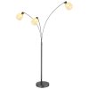Globo Brokana Staande lamp Chroom, Zwart, 3-lichts