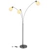 Globo Brokana Staande lamp Chroom, Zwart, 3-lichts