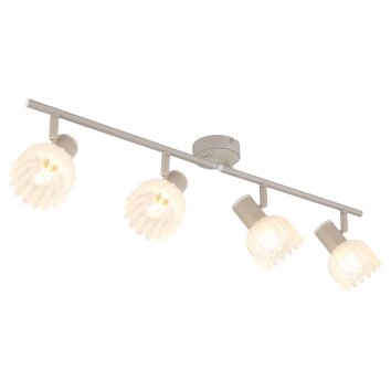 Globo Planta Plafondlamp houtlook, Zandkleurig, 4-lichts