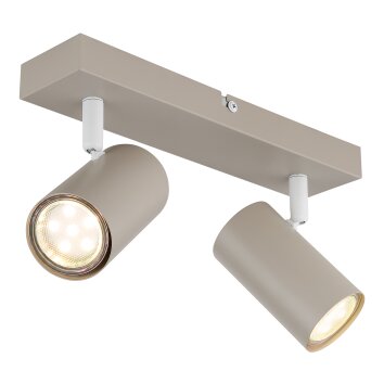 Globo Robby Plafondlamp Zandkleurig, 2-lichts