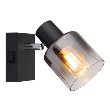Globo Jack Wandlamp, Muurspot Zwart, 1-licht