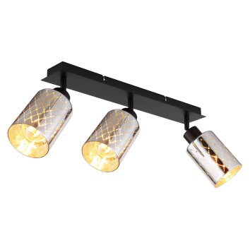 Globo Alonso Plafondlamp Zwart, 3-lichts