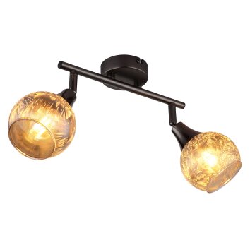 Globo Frosta Plafondlamp Chroom, Zwart, 2-lichts