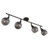 Globo Frosta Plafondlamp Chroom, Zwart, 4-lichts
