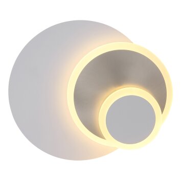Globo Odonell Wandlamp LED Nikkel mat, Wit, 1-licht