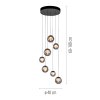 Paul Neuhaus Verlichting Popup Hanglamp LED Grijs, 7-lichts, Afstandsbediening