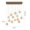 Paul Neuhaus Verlichting Popup Hanglamp LED Brons, 13-lichts, Afstandsbediening