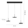 Lichten Direct PLATA Hanglamp LED Zwart, 3-lichts