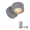 Lichten Direct AKKU-CHIA Wandlamp LED Zilver, 2-lichts, Afstandsbediening