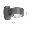 Lichten Direct AKKU-CHIA Wandlamp LED Zilver, 2-lichts, Afstandsbediening