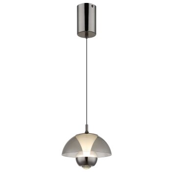 Globo Bernie Hanglamp LED Chroom, Zwart, 1-licht, Bewegingsmelder