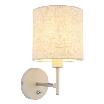 Globo Deleon Wandlamp Chroom, Zandkleurig, 1-licht