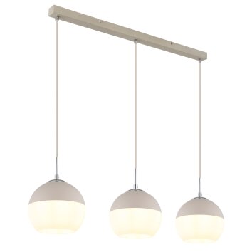 Globo Ragusa Hanglamp Chroom, Wit, 3-lichts