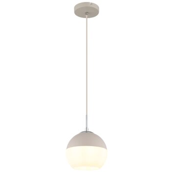 Globo Ragusa Hanglamp Chroom, Wit, 1-licht