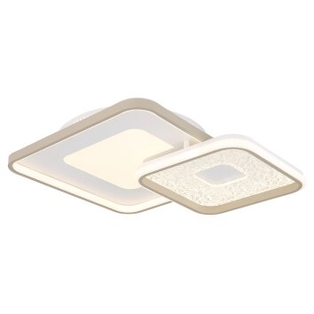 Globo Mosaiko Plafondlamp LED Zandkleurig, Wit, 1-licht, Afstandsbediening