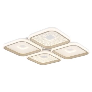 Globo Mosaiko Plafondlamp LED Zandkleurig, Wit, 1-licht, Afstandsbediening