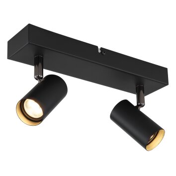 Globo Este Plafondlamp LED Chroom, Zwart, 2-lichts