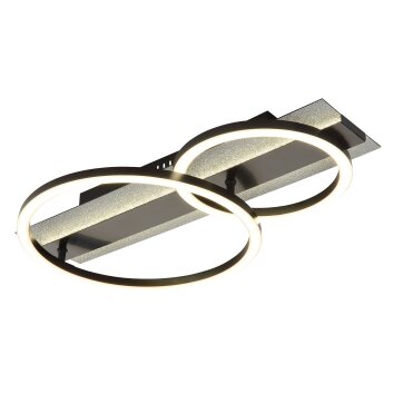 Globo Norberto Plafondlamp LED Zwart, Zilver, 1-licht