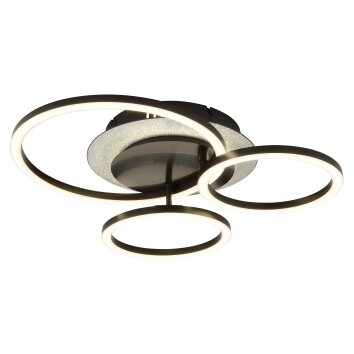 Globo Norberto Plafondlamp LED Zwart, Zilver, 1-licht