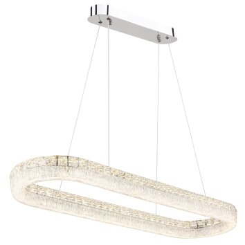 Globo Laurel Hanglamp LED Chroom, 1-licht, Afstandsbediening