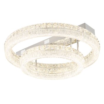 Globo Laurel Plafondlamp LED Chroom, 1-licht, Afstandsbediening