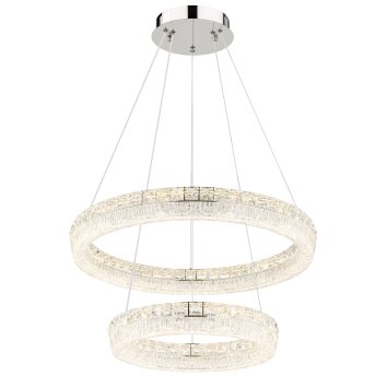 Globo Laurel Hanglamp LED Chroom, 1-licht, Afstandsbediening