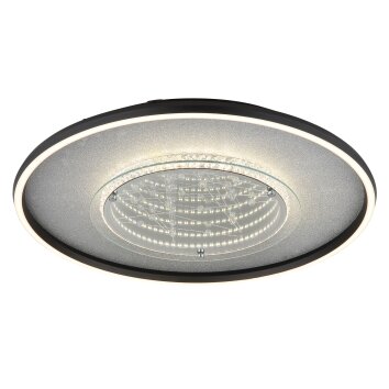 Globo Mirrora Plafondlamp LED Chroom, Zwart, Zilver, 1-licht