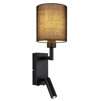 Globo Zamora Wandlamp Zwart, 1-licht